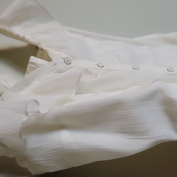 Abercrombie & Fitch Womens Size XS White Ruffle - Picture 3 of 9